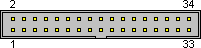 34 pin IDC female connector layout